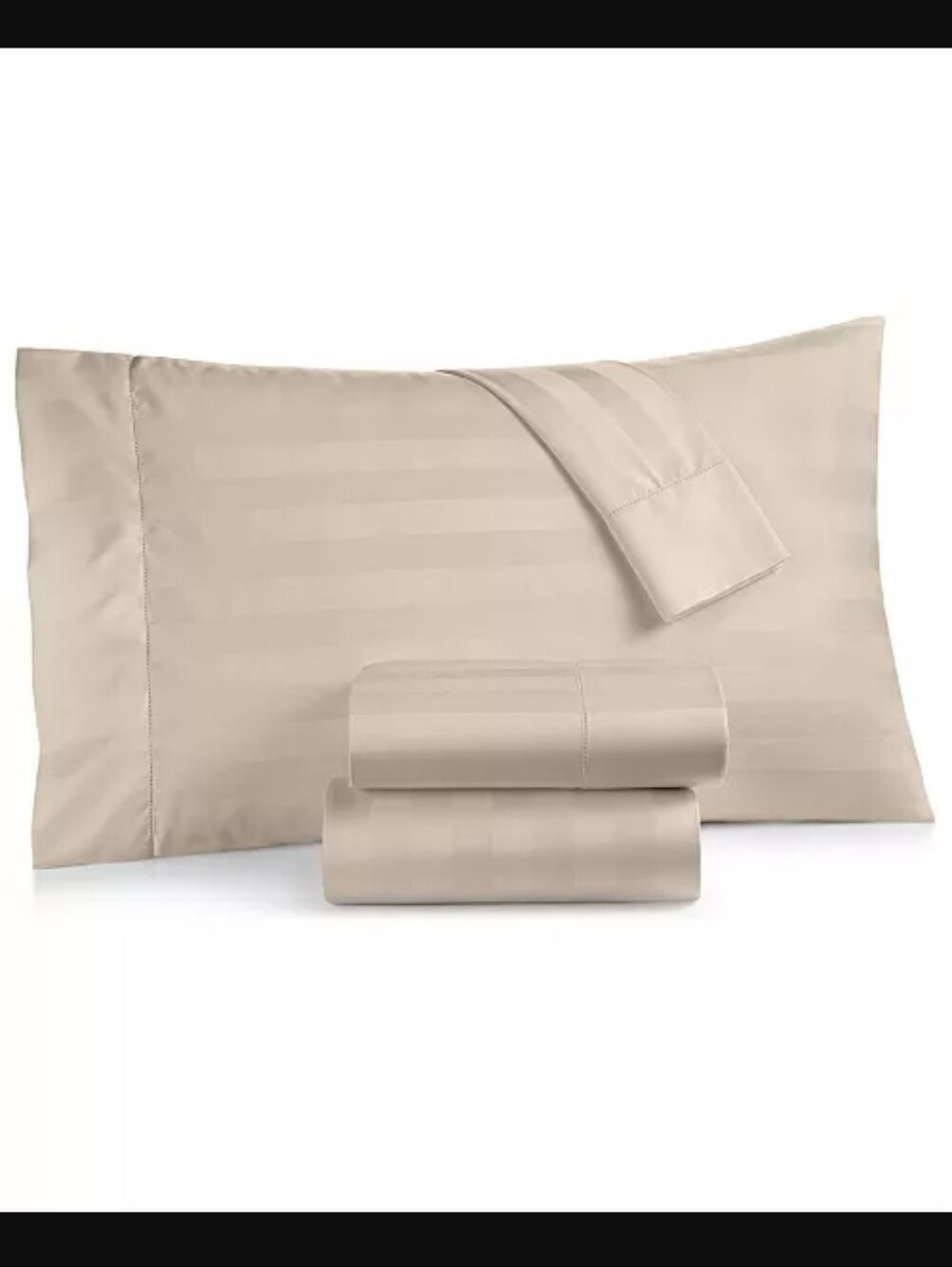 Charter Club Damask 1.5" Stripe Sheet Set Twin Pebble